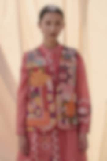 Multi-Coloured Cotton Kantha Quilt Waistcoat by Meld Studio at Pernia's Pop Up Shop