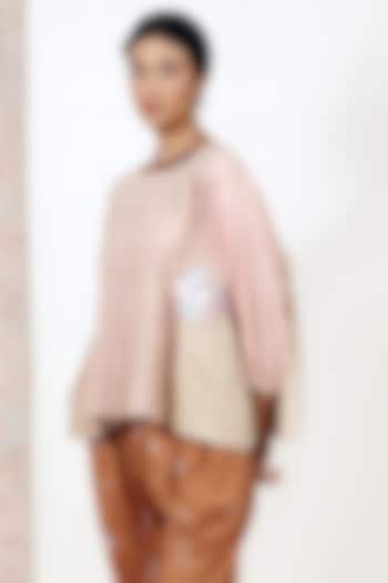 Multi-Coloured Cotton Dyed Striped Kantha Top by Meld Studio at Pernia's Pop Up Shop