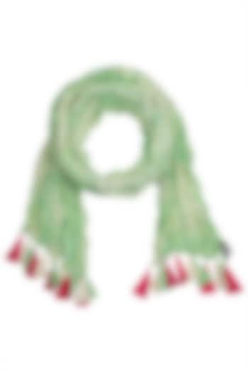 Mint Green Printed Crushed Scarf by Masaba