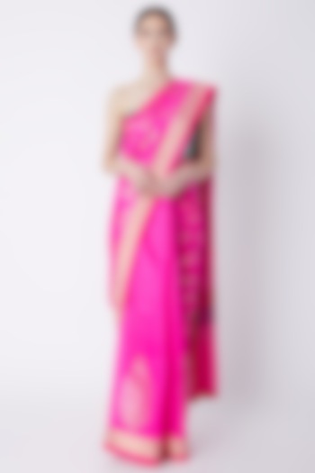 Pink Foil Printed Saree Set by Masaba