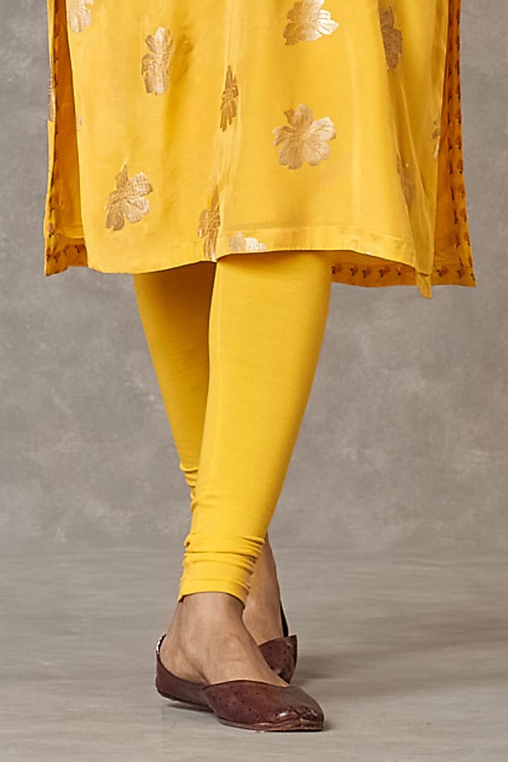 Yellow Crepe Silk Embroidered & Parijat Printed Kurta  by Masaba at Pernia's Pop Up Shop