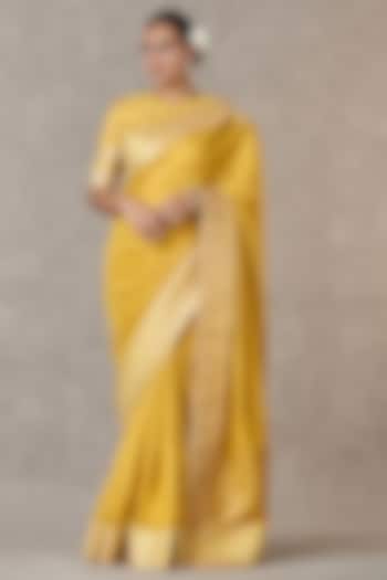 Yellow Kerala Tissue Gota Saree Set by Masaba