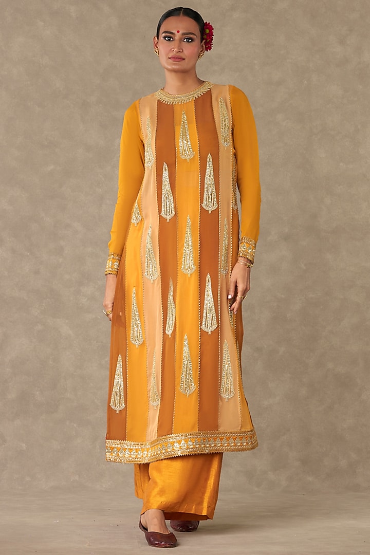 Yellow Organza Kurta Set by Masaba at Pernia's Pop Up Shop