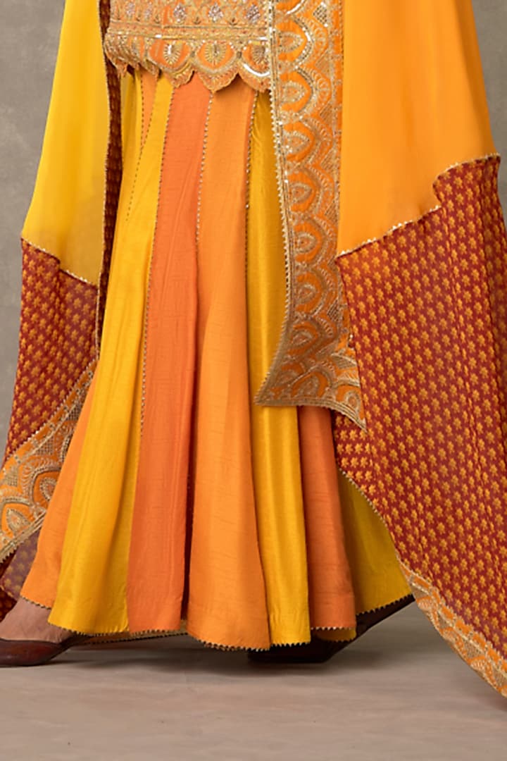 Rust Raw Silk Bridal Sharara Set by Masaba at Pernia's Pop Up Shop
