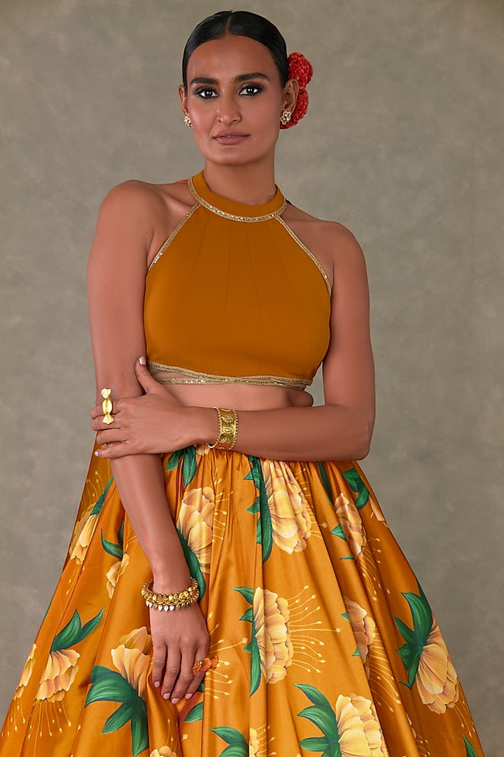 Rust Taffeta Skirt Set by Masaba at Pernia's Pop Up Shop