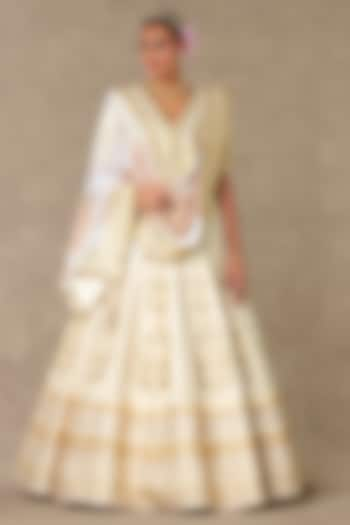 Ivory Raw Silk Lehenga Set by Masaba