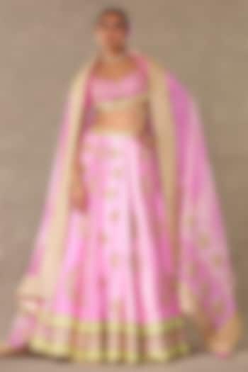 Pink Raw Silk Bridal Lehenga Set by Masaba at Pernia's Pop Up Shop