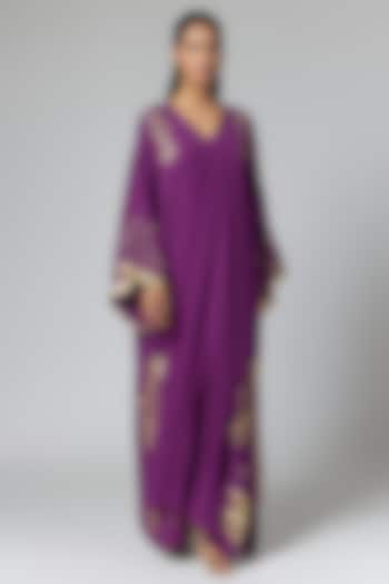Purple Viscose Crepe Kaftan by Masaba at Pernia's Pop Up Shop