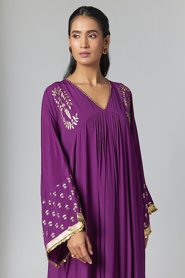 Purple Viscose Crepe Kaftan by Masaba at Pernia's Pop Up Shop