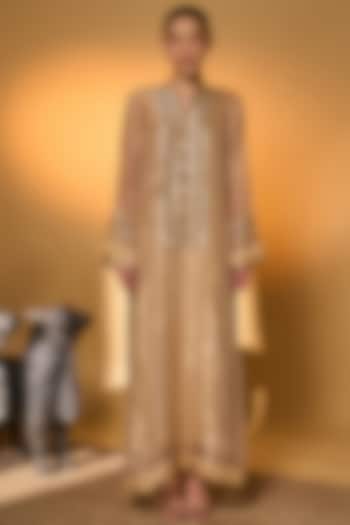 Gold Tissue Embroidered Kaftan by Masaba at Pernia's Pop Up Shop