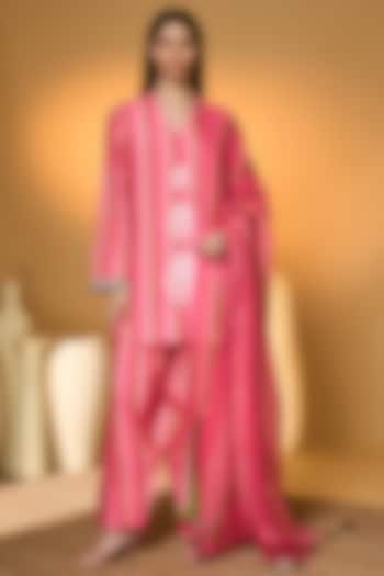 Multi-Colored Raw Silk Embellished  Kurta Set by Masaba at Pernia's Pop Up Shop