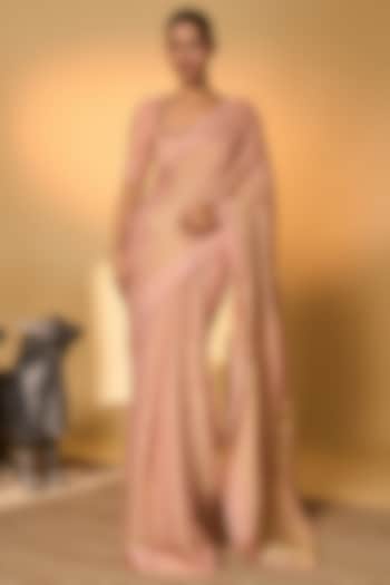 Baby Pink Tissue Silk Gota Embroidered Wedding Saree Set by Masaba at Pernia's Pop Up Shop