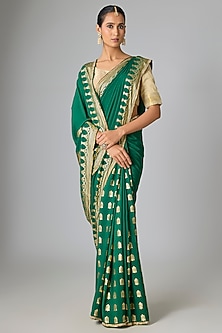 Green Viscose Crepe Saree Set by Masaba-POPULAR PRODUCTS AT STORE