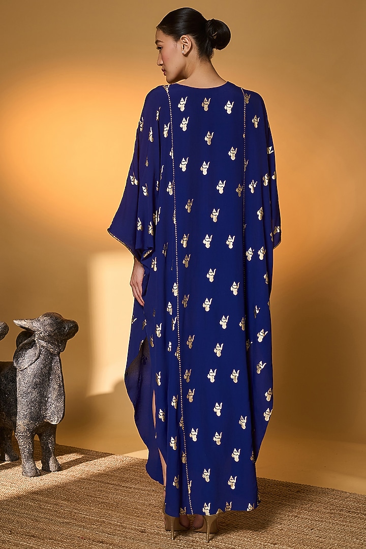 Electric Blue Crepe Silk Charm Kaftan by Masaba at Pernia's Pop Up Shop