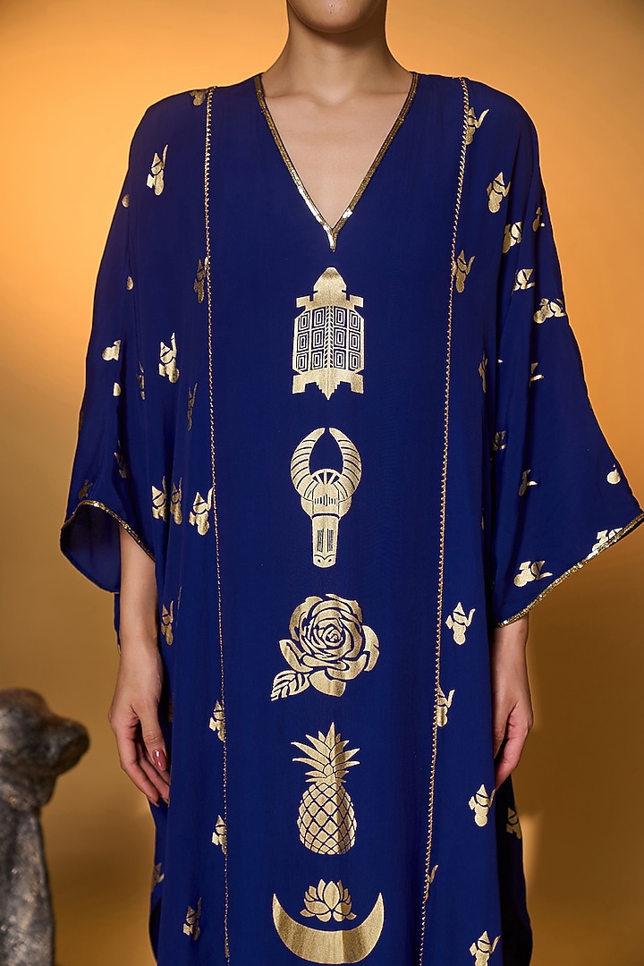 Electric Blue Crepe Silk Charm Kaftan by Masaba at Pernia's Pop Up Shop