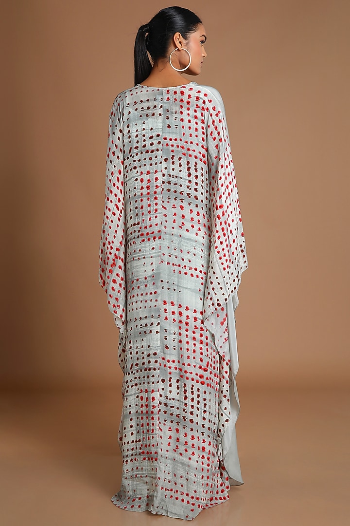 Grey Printed Kaftan With Slip by Masaba at Pernia's Pop Up Shop