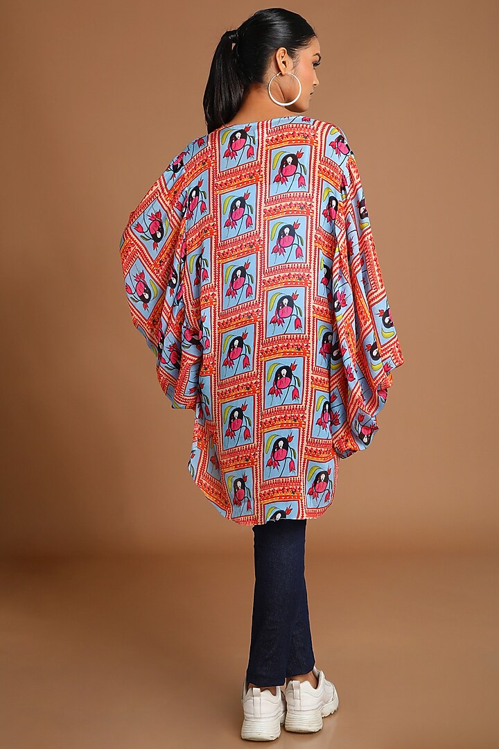 Ice Blue Printed Circular Shirt by Masaba at Pernia's Pop Up Shop