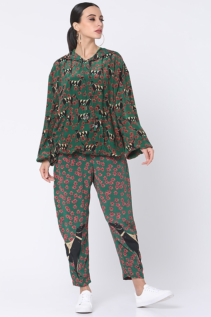 Green Printed Tracksuit by Masaba