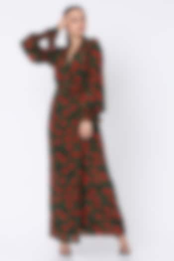 Green Printed & Draped Dress by Masaba at Pernia's Pop Up Shop