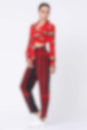 Red Printed Pant Set by Masaba