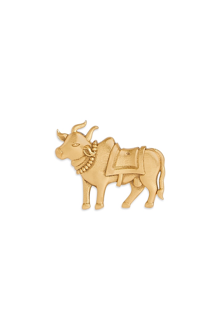 Gold Finish Adjustable Cow Ring by Masaba at Pernia's Pop Up Shop