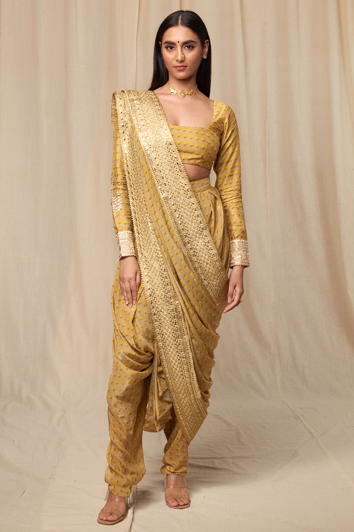 Dhoti saree for wedding hotsell