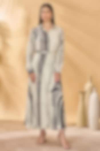 Ivory & Black Crepe Silk Printed Skirt Set by Masaba at Pernia's Pop Up Shop