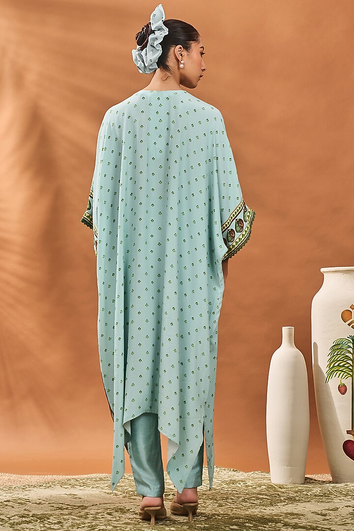 Blue Crepe Silk Printed Tunic Set by Masaba at Pernia's Pop Up Shop