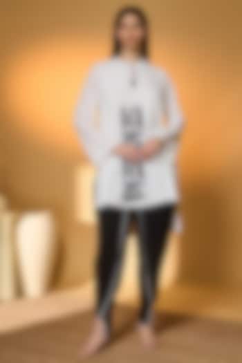 Ivory Crepe Silk Khadi Printed Kurta Set by Masaba at Pernia's Pop Up Shop