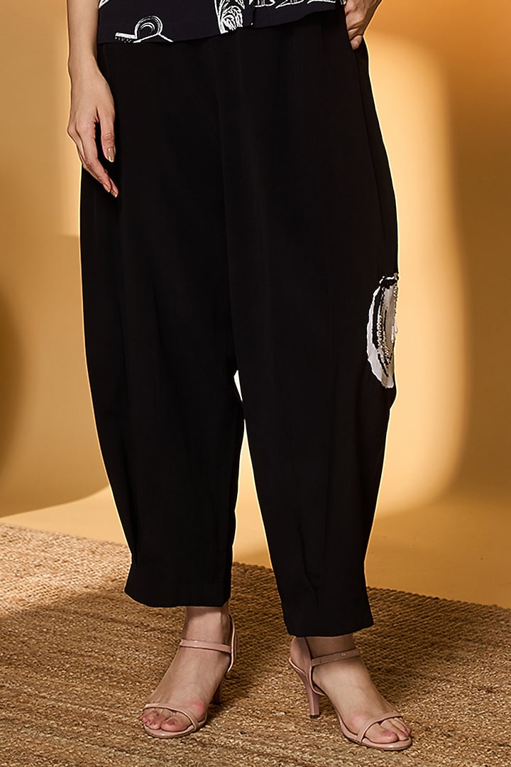 Black Crepe Silk Printed Co-Ord Set by Masaba at Pernia's Pop Up Shop