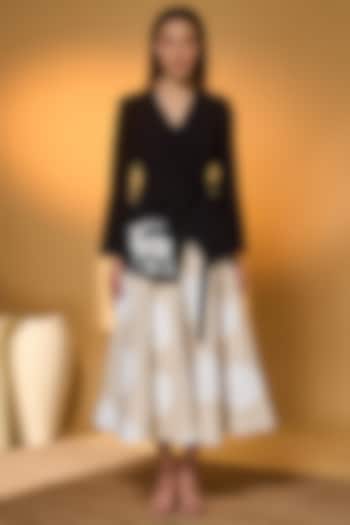 Ivory Handwoven Cotton Printed Circular Skirt Set by Masaba at Pernia's Pop Up Shop