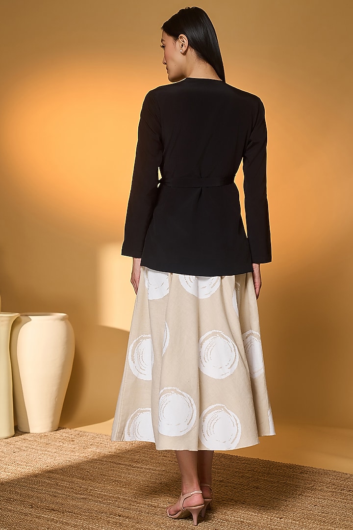 Ivory Handwoven Cotton Printed Circular Skirt Set by Masaba at Pernia's Pop Up Shop