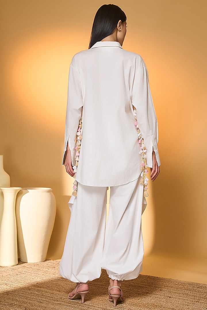 White Cotton Screen Printed Co-Ord Set by Masaba at Pernia's Pop Up Shop