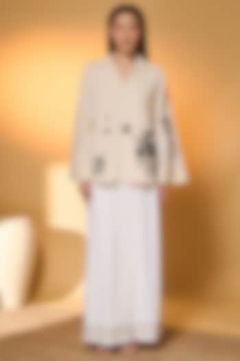 Ivory Handloom Cotton Placement Printed Co-Ord Set by Masaba at Pernia's Pop Up Shop