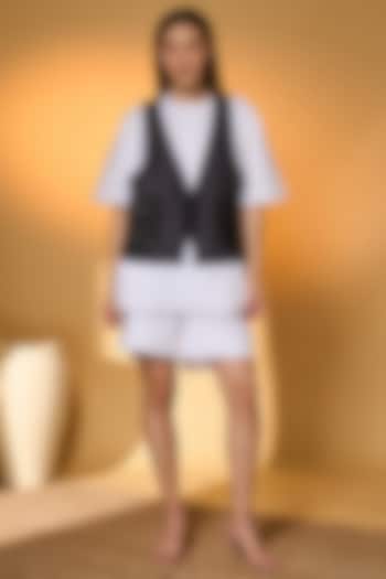 White Cotton Linen Pine Code Patchwork Co-Ord Set by Masaba at Pernia's Pop Up Shop