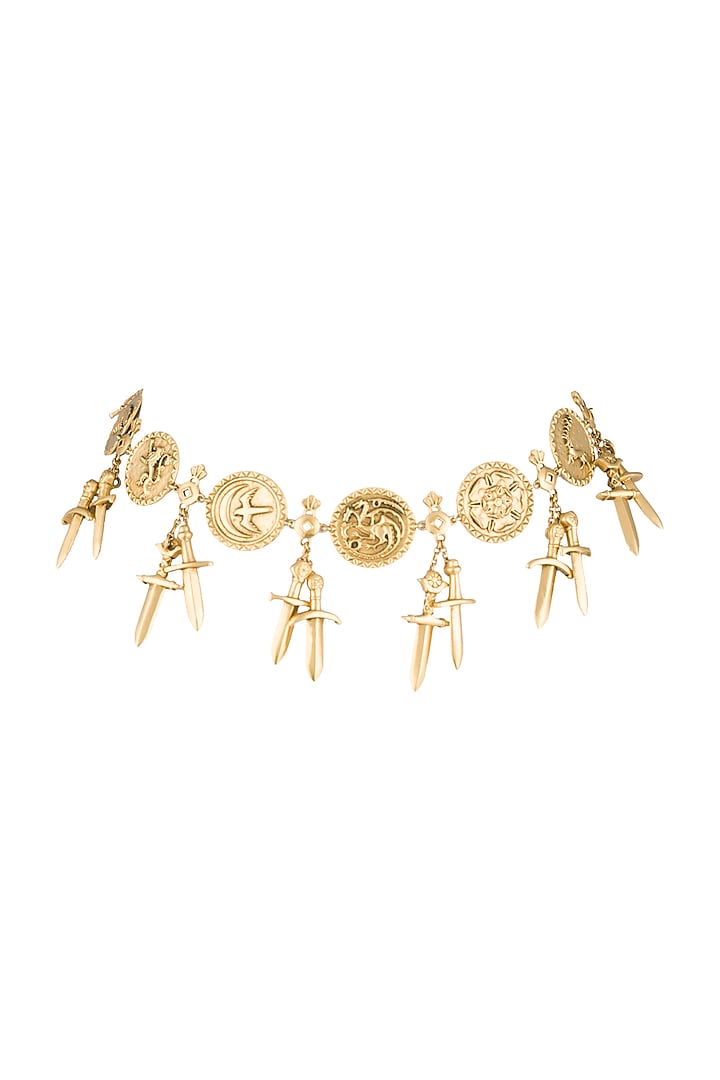 Gold Finish Seven Kingdoms Choker Necklace by Masaba