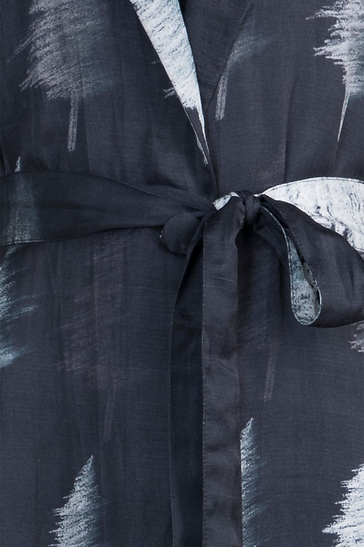 Black Distressed Tree Trench Coat by Masaba at Pernia's Pop Up Shop