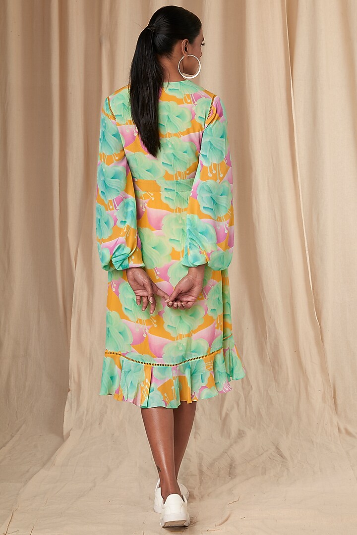 Aquamarine Bloomerang Wrap Summer Dress by Masaba at Pernia's Pop Up Shop