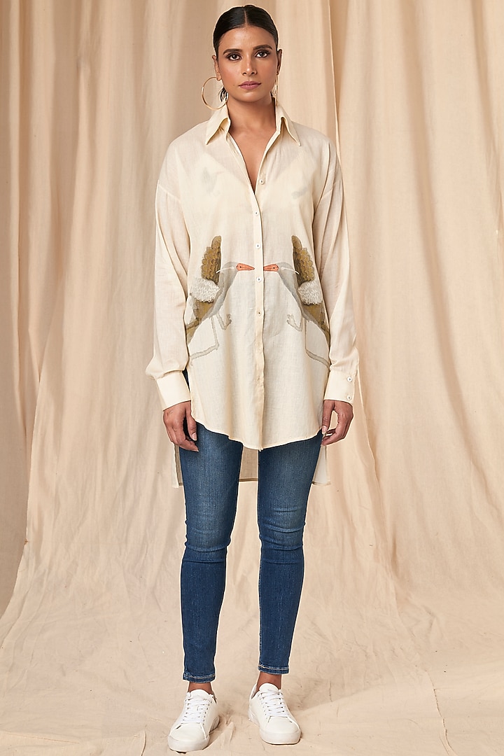 Ivory Gold Finch Shirt by Masaba at Pernia's Pop Up Shop