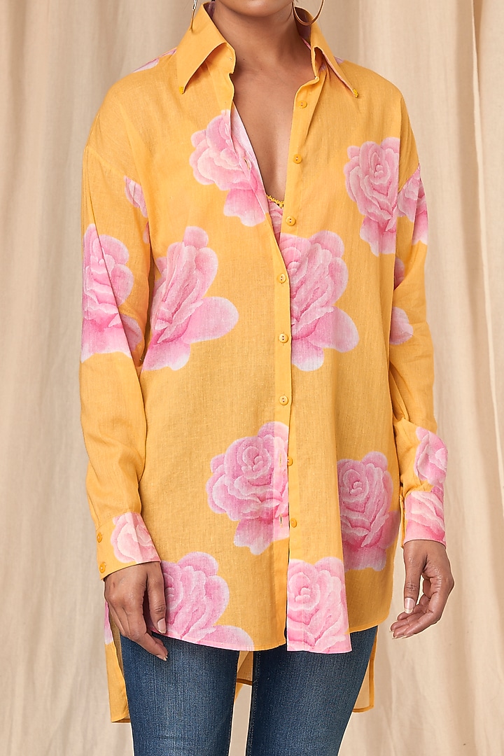 Sunshine Yellow Rosy Shirt and Bralette by Masaba at Pernia's Pop Up Shop