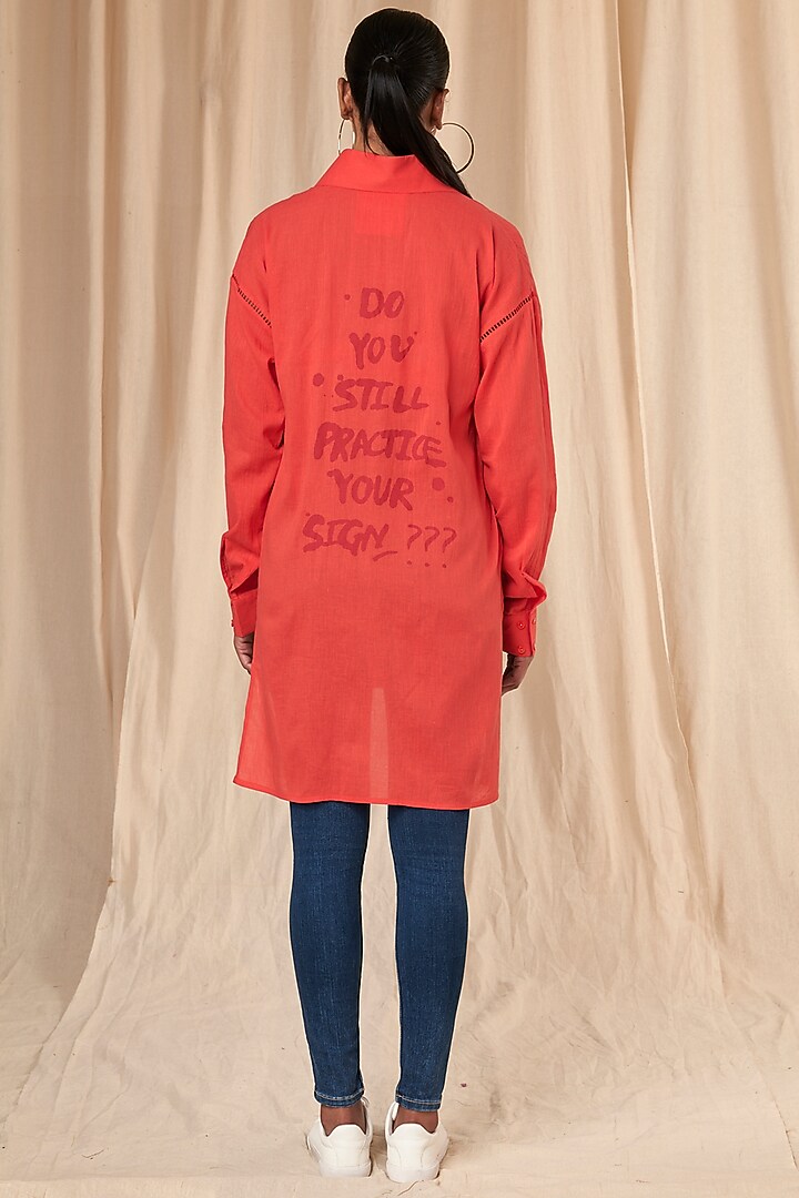 Red Slogan Shirt by Masaba at Pernia's Pop Up Shop