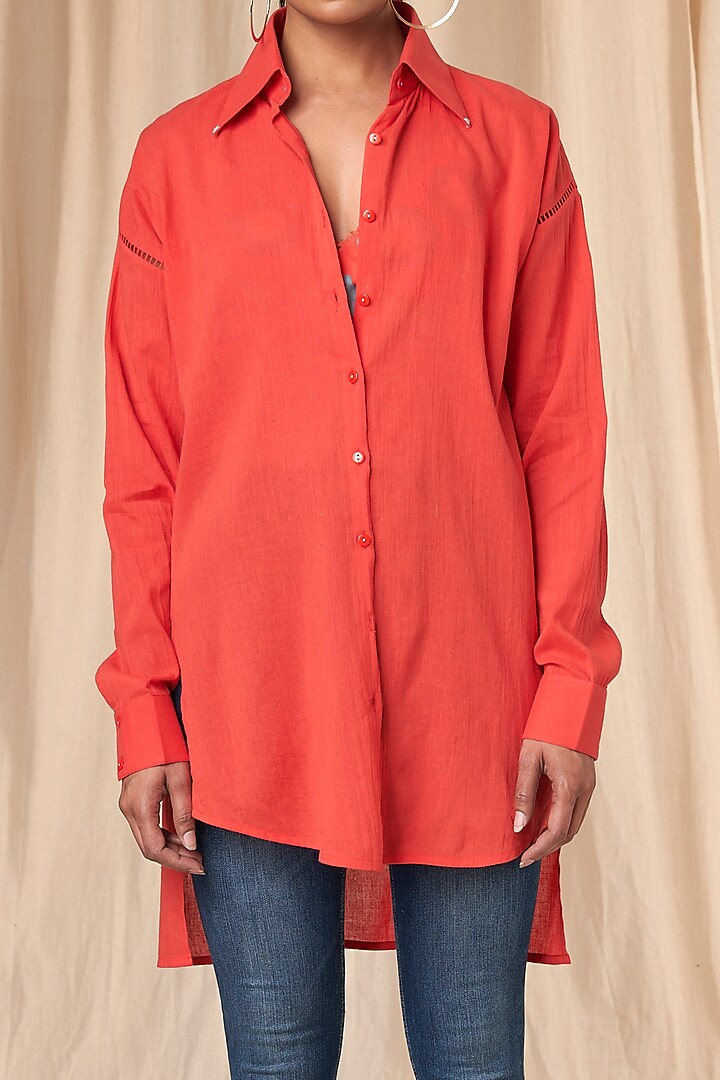 Red Slogan Shirt by Masaba at Pernia's Pop Up Shop