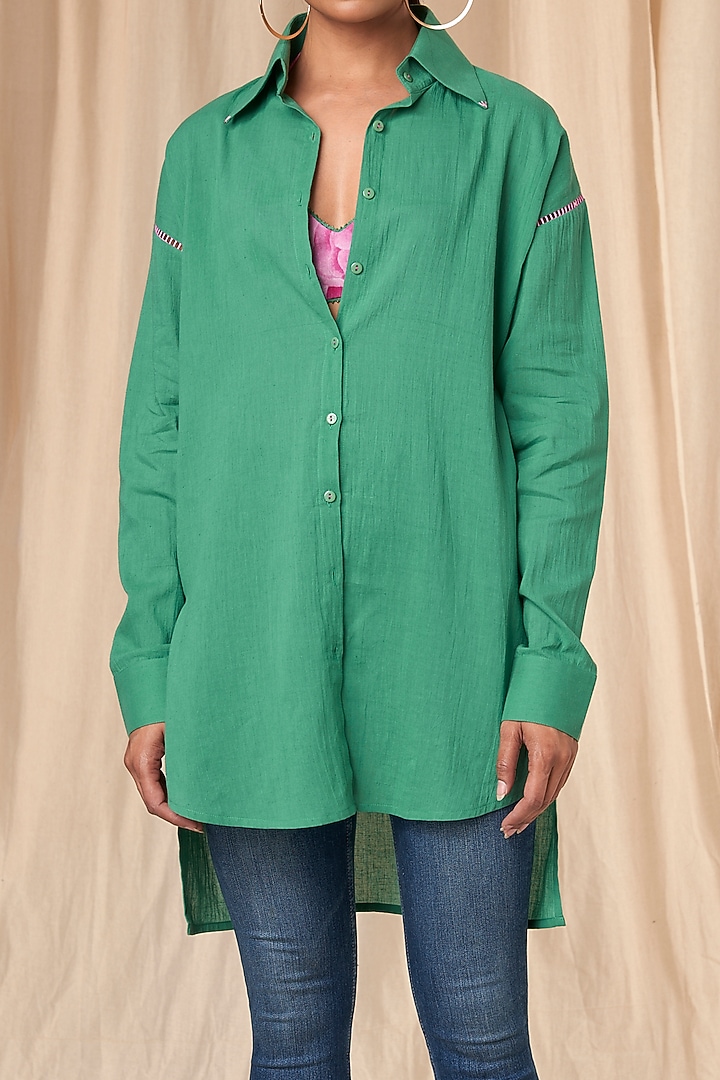 Green Slogan Shirt by Masaba at Pernia's Pop Up Shop