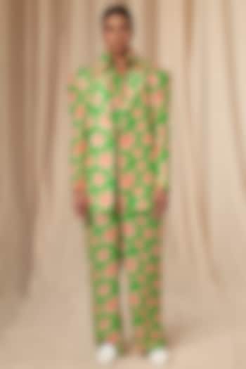 Parrot Green Flower Passion Blazer by Masaba