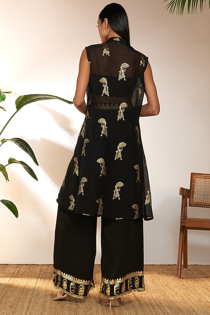 Black Crepe Silk Pant Set by Masaba at Pernia's Pop Up Shop