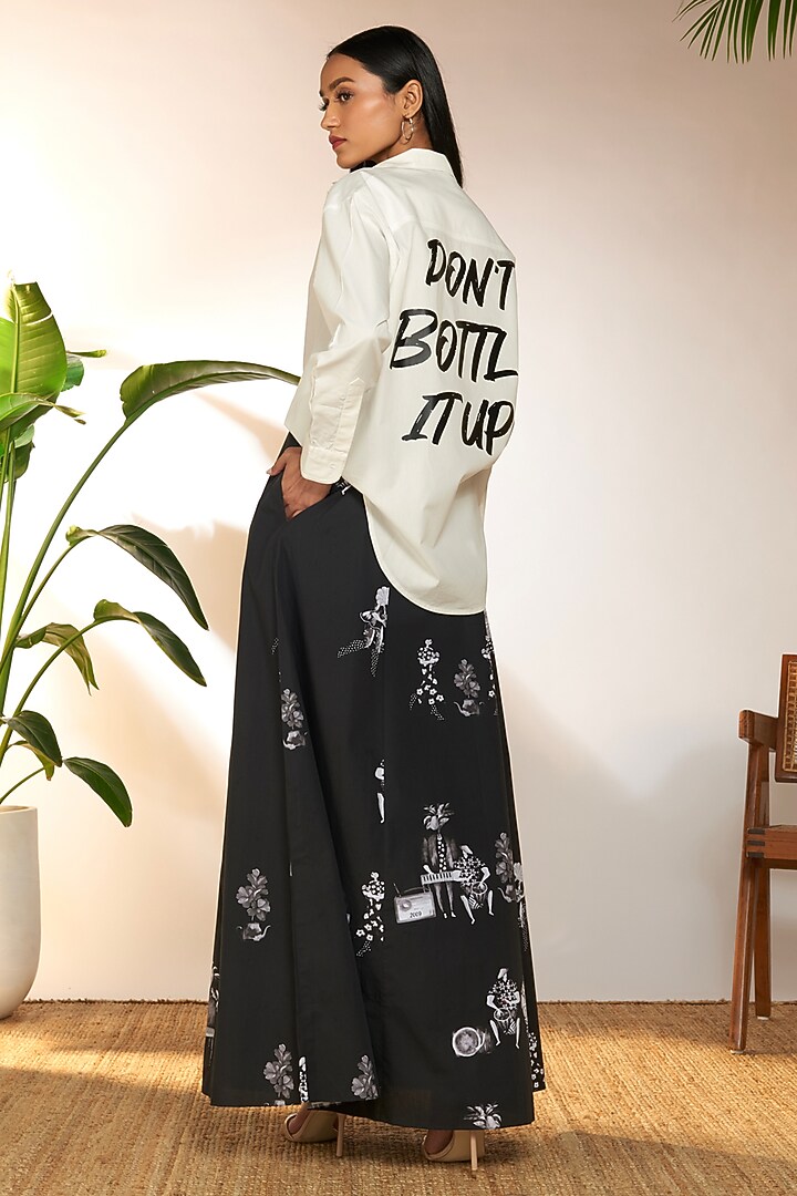 White Cotton Printed Shirt by Masaba at Pernia's Pop Up Shop