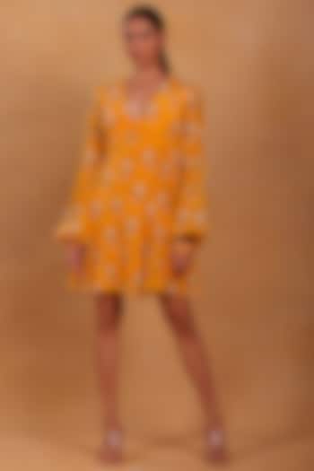 Yellow Crepe Mini Dress by Masaba