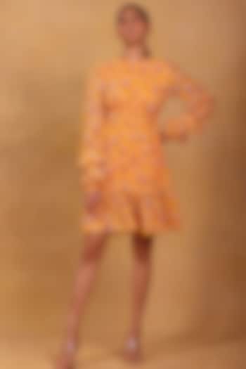 Yellow Tiered Mini Dress by Masaba