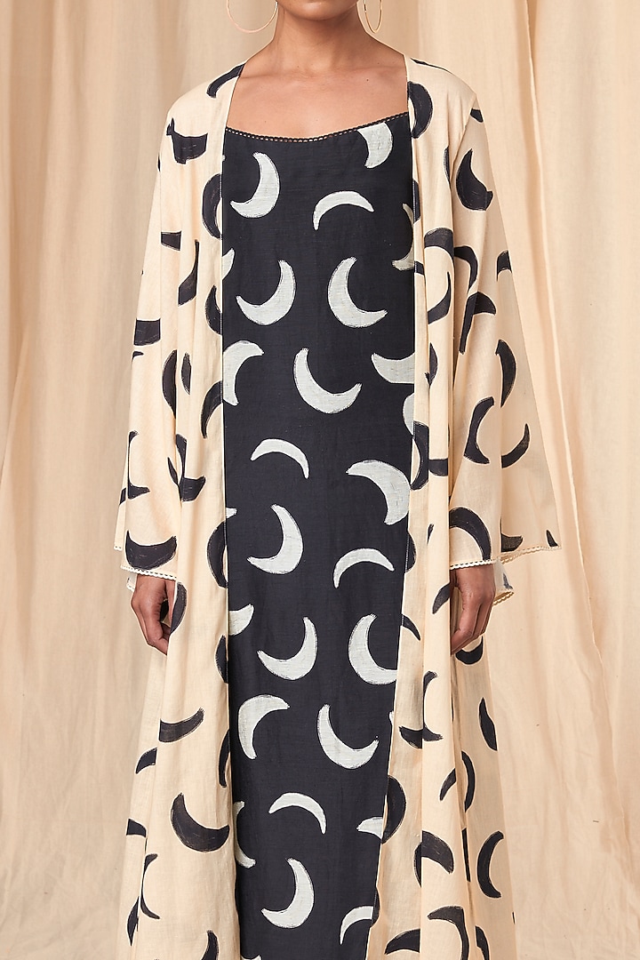 Black & Ivory Mooncrest Jacket Vacation Dress by Masaba at Pernia's Pop Up Shop