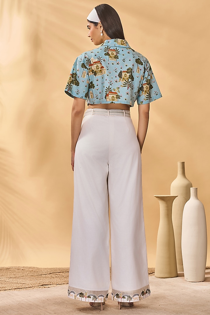 Ivory Cotton Linen Pant Set by Masaba at Pernia's Pop Up Shop